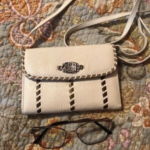 Brighton beige leather cross body purse wallet